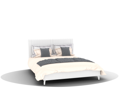 Кровать Siena КМ-01 (1600) без ПМ, белый, MARVEL WHITE