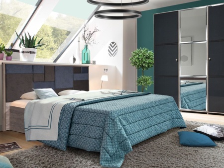 Кровать «Монако 1600» КМК 0673.2, Сосна натуральная/Onyx 17/Onyx 20 в магазине «На диване» в Петрозаводске  — Выгодная цена