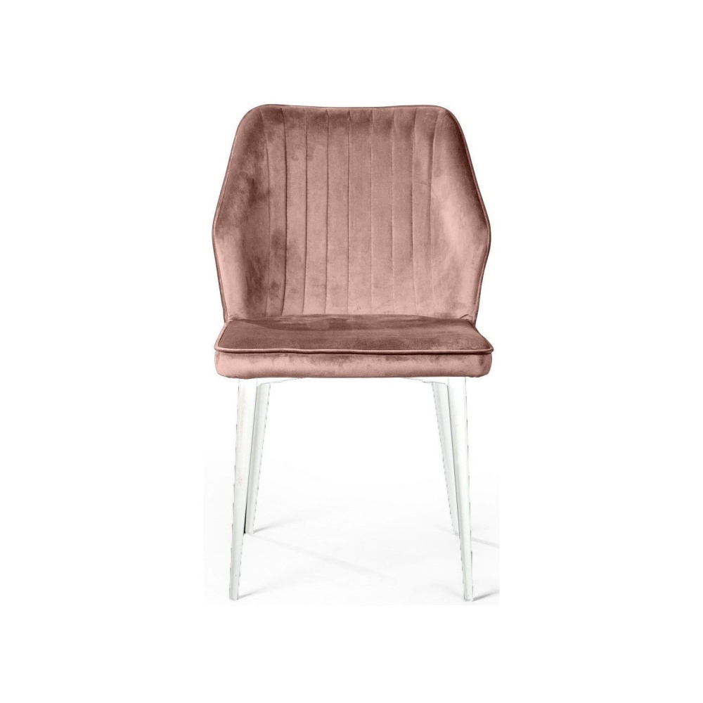 Стул Berg, бархат бежевый 5 / белый конус в магазине «На диване» в Петрозаводске  — Выгодная цена